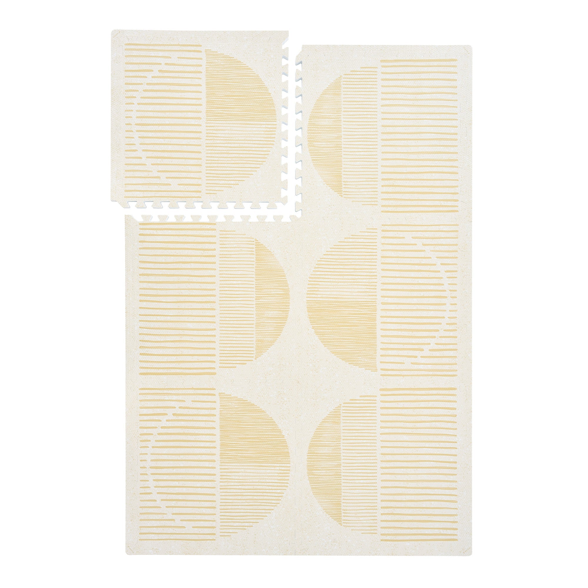 PopsyKosy Boho Ecru Linen EVA play mat dual-side reversible pattern display