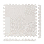 PopsyKosy Totem Beige non-toxic EVA play mat - beige totem pattern interlocking tiles top view