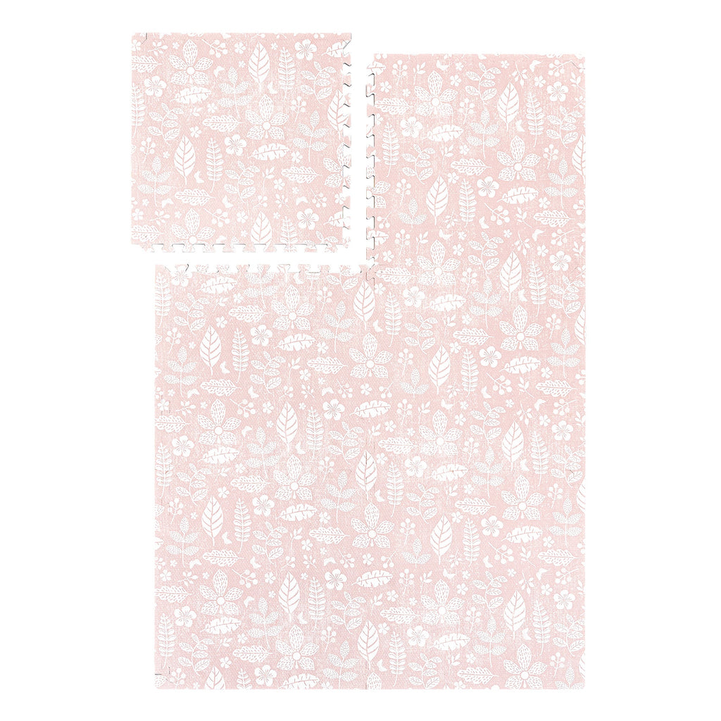 PopsyKosy Tranquil Flower Baby Coral EVA play mat dual-side reversible pattern display