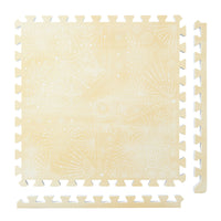 PopsyKosy Firework Champagne Yellow non-toxic EVA play mat - champagne yellow firework pattern interlocking tiles top view