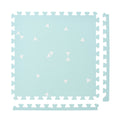 PopsyKosy Totem Triangles Blue non-toxic EVA play mat - soft blue triangle pattern interlocking tiles top view