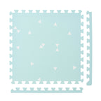 PopsyKosy Totem Triangles Blue non-toxic EVA play mat - soft blue triangle pattern interlocking tiles top view