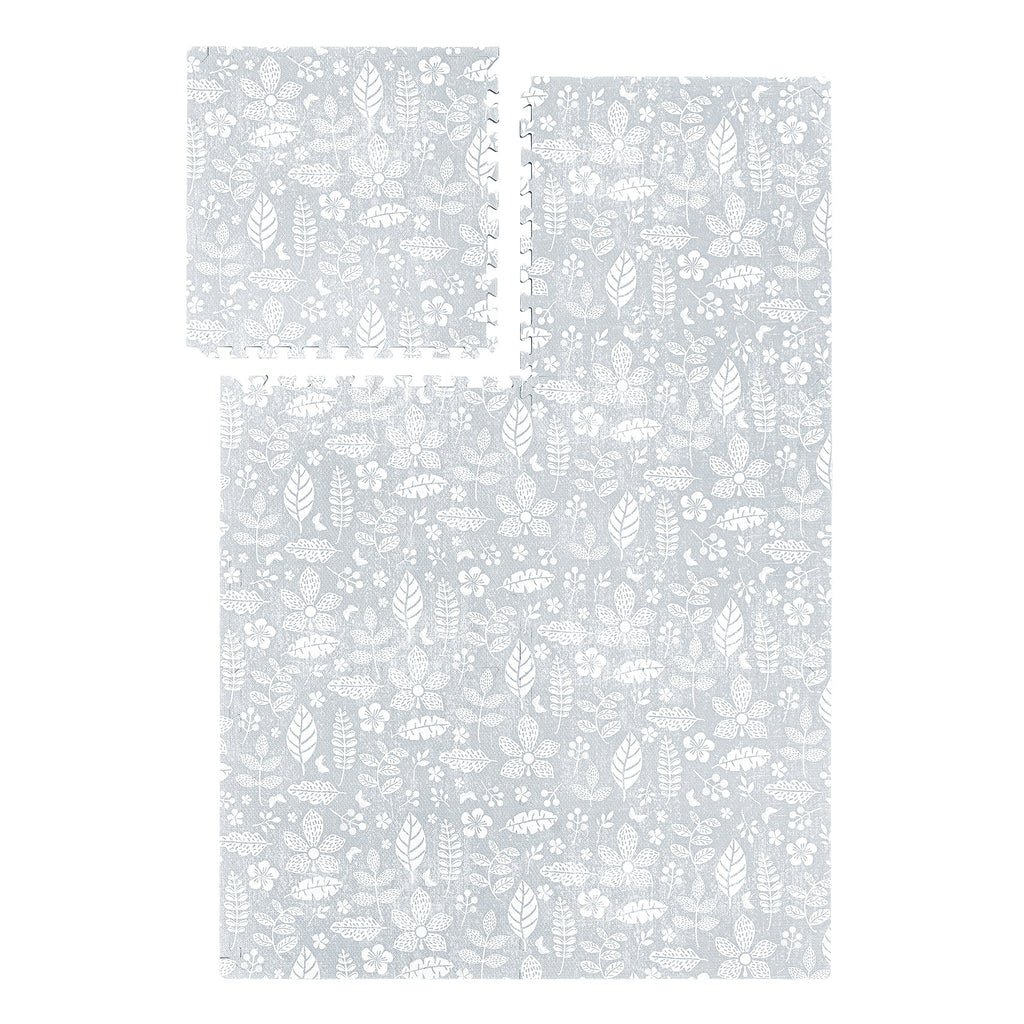 PopsyKosy Tranquil Flower Gray EVA play mat dual-side reversible pattern display