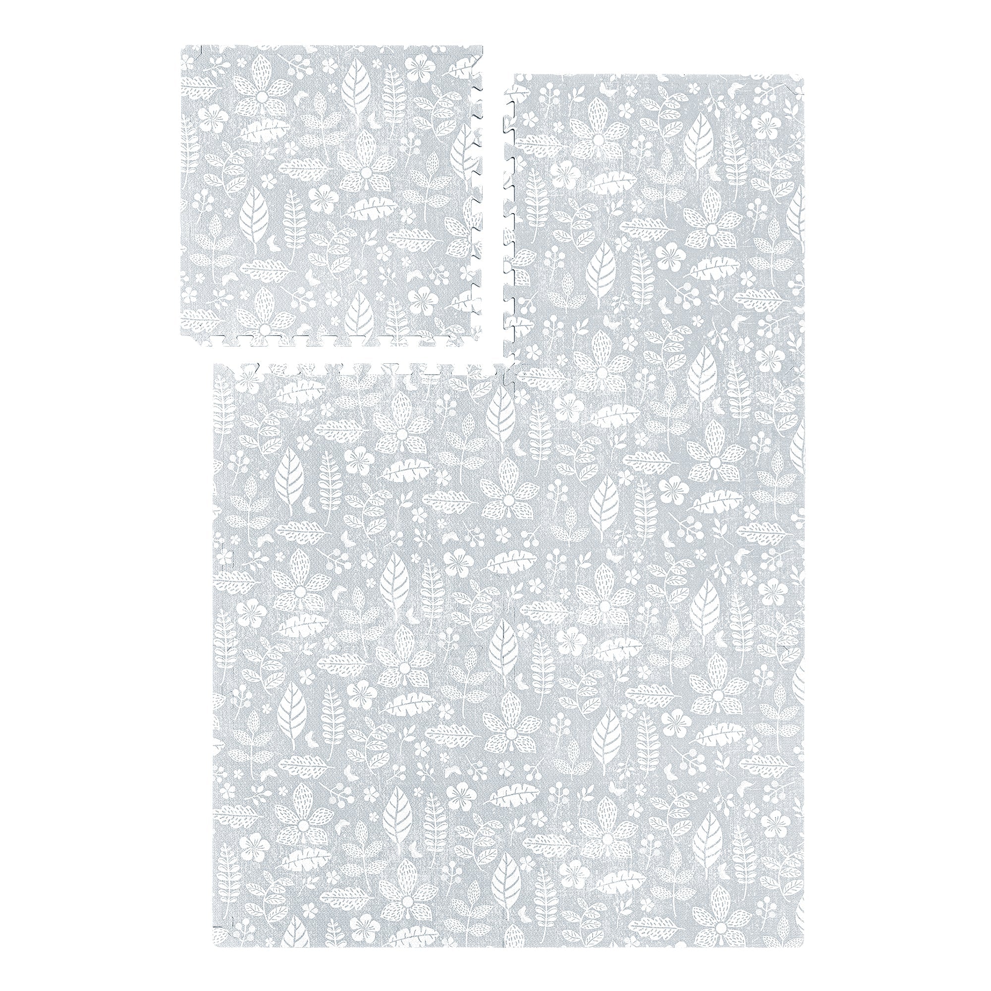 PopsyKosy Tranquil Flower Gray EVA play mat dual-side reversible pattern display