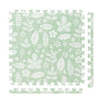 PopsyKosy Tranquil Flower Olive Green non-toxic EVA play mat - olive green floral pattern interlocking tiles top view