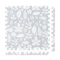 PopsyKosy Tranquil Flower Gray non-toxic EVA play mat - gray floral pattern interlocking tiles top view