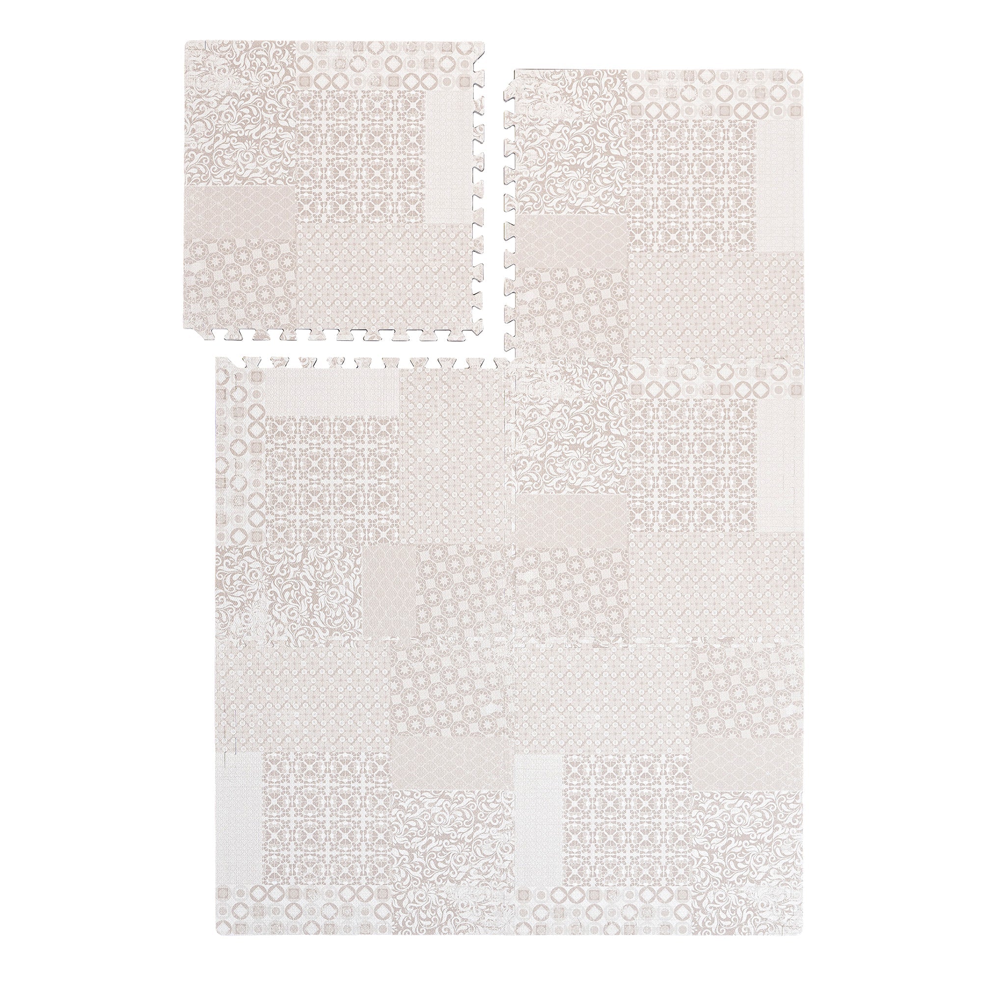 PopsyKosy Totem Beige EVA play mat dual-side reversible pattern display