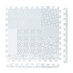 PopsyKosy Totem Gray non-toxic EVA play mat - gray totem pattern interlocking tiles top view