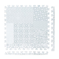 PopsyKosy Totem Gray non-toxic EVA play mat - gray totem pattern interlocking tiles top view