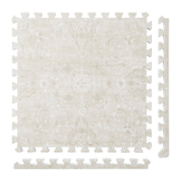 PopsyKosy Persian Garden Pearl Beige non-toxic EVA play mat - pearl beige Persian garden pattern interlocking tiles top view