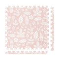 PopsyKosy Tranquil Flower Baby Coral non-toxic EVA play mat - coral pink floral pattern interlocking tiles top view