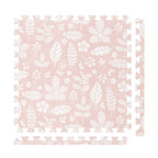 PopsyKosy Tranquil Flower Baby Coral non-toxic EVA play mat - coral pink floral pattern interlocking tiles top view