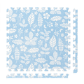 PopsyKosy Tranquil Flower Ocean Blue non-toxic EVA play mat - blue floral pattern interlocking tiles top view