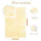Toddler crawling on PopsyKosy Firework Champagne Yellow anti-slip foam play mat