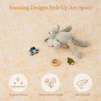Toddler crawling on PopsyKosy Persian Garden Light Apricot anti-slip foam play mat