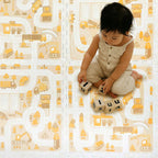 PopsyKosy Little Builders Warm Beige EVA play mat dual-side reversible pattern display