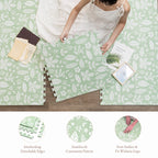 PopsyKosy Tranquil Flower Olive Green complete set with puzzle-tooth edges and storage bag