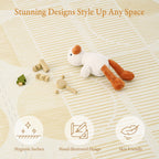 Toddler crawling on PopsyKosy Boho Ecru Linen anti-slip foam play mat