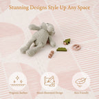 Toddler crawling on PopsyKosy Boho Cream Pink anti-slip foam play mat