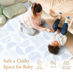 Toddler crawling on PopsyKosy Boulder Glacier Grey anti-slip foam play mat safe surface