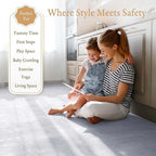 Close-up of firework burst texture on PopsyKosy Lavender Grey anti-slip play mat surface