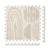 PopsyKosy Boulder Desert Sand non-toxic EVA play mat warm desert sand stone-texture interlocking tiles top view