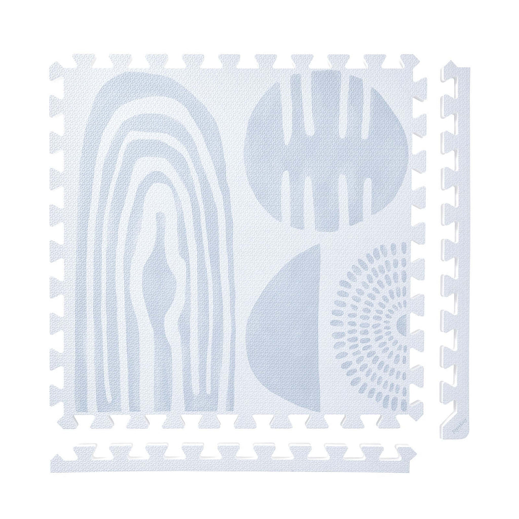 PopsyKosy Boulder Glacier Grey non-toxic EVA play mat cool grey stone-texture interlocking tiles top view