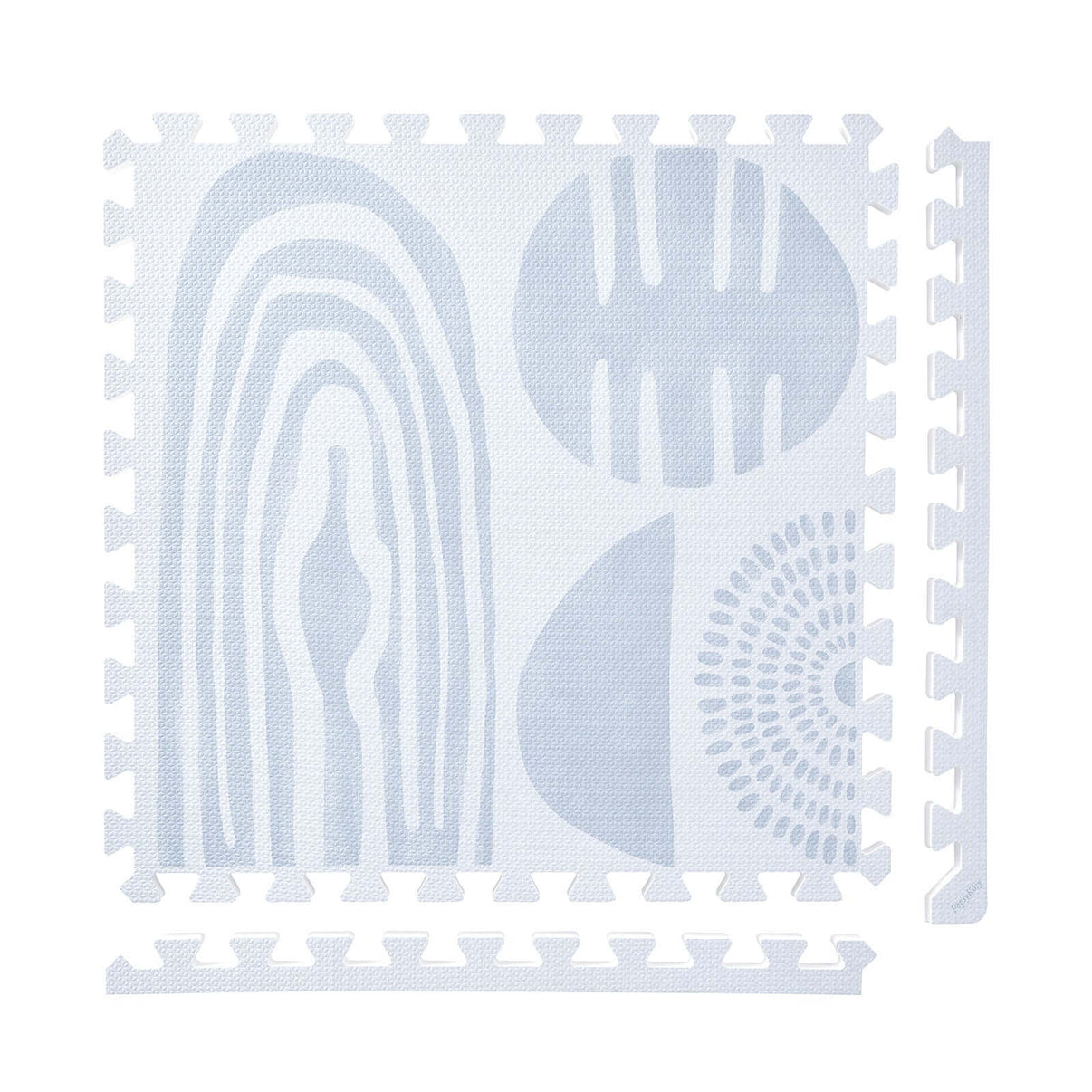 PopsyKosy Boulder Glacier Grey non-toxic EVA play mat cool grey stone-texture interlocking tiles top view