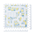 PopsyKosy Little Builders Pastel Blue Gray non-toxic EVA play mat building-block pattern interlocking tiles top view
