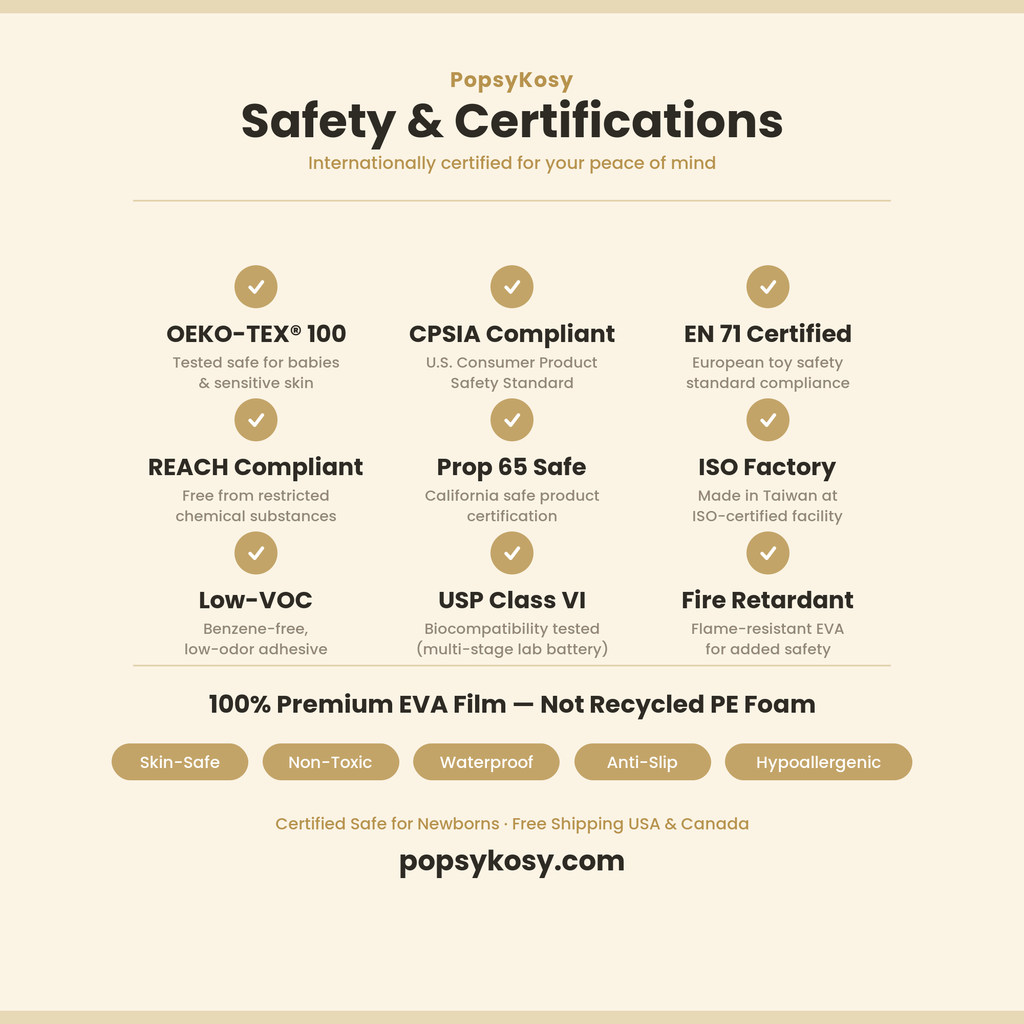 PopsyKosy safety and certifications infographic